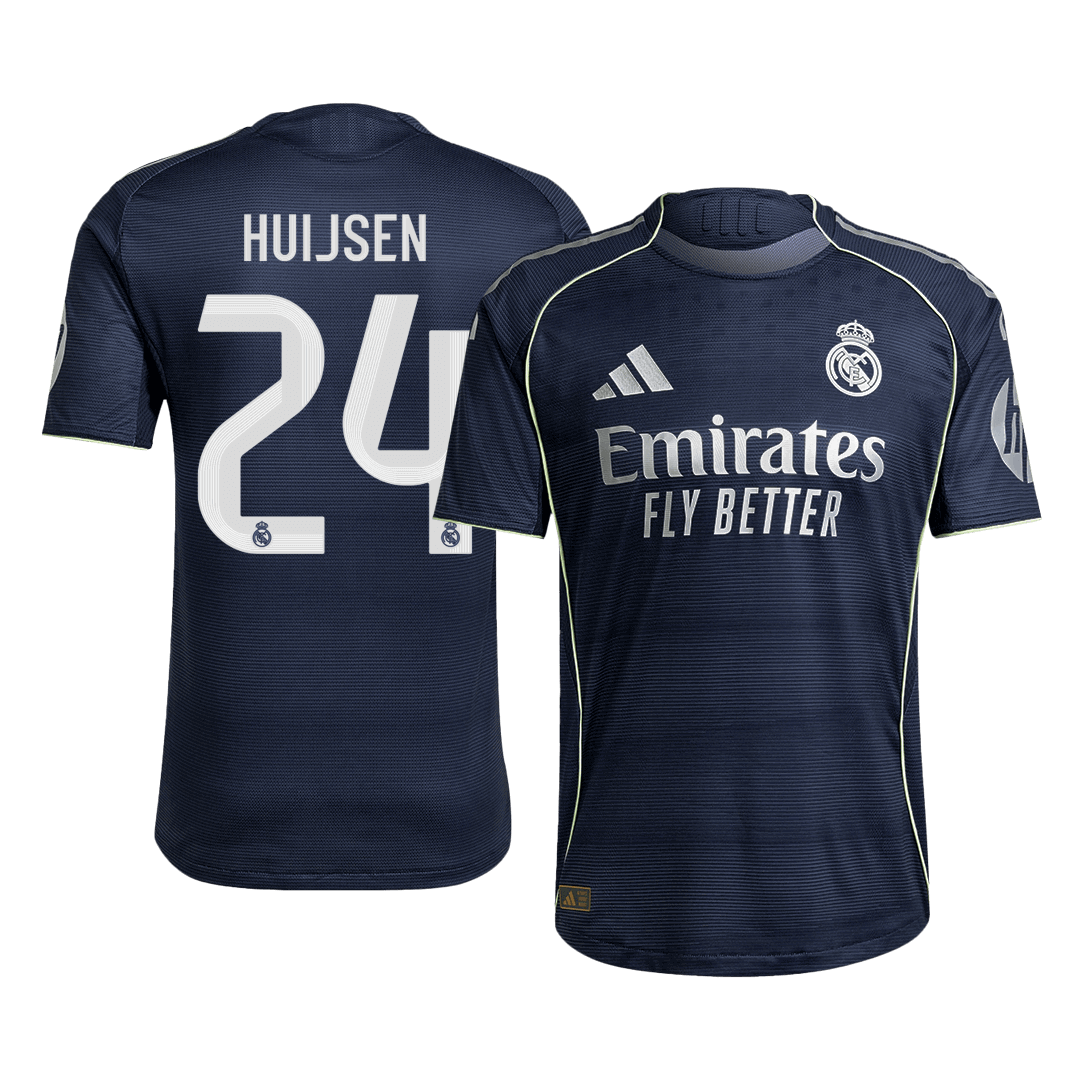 Real Madrid HUIJSEN #24 Away Soccer Jersey Authentic 2025/26