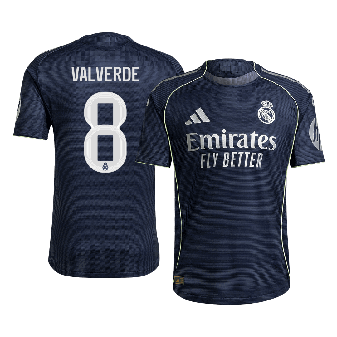 Real Madrid VALVERDE #8 Away Soccer Jersey Authentic 2025/26