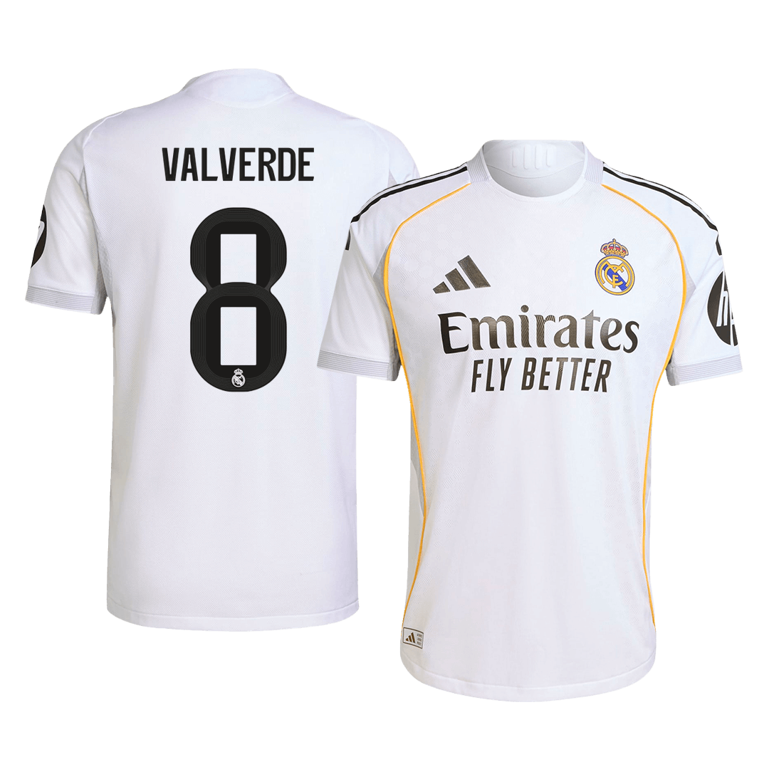 Real Madrid VALVERDE #8 Home Soccer Jersey Authentic 2025/26