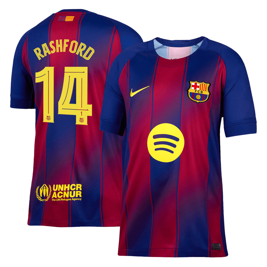 Barcelona RASHFORD #14 Home Soccer Jersey 2025/26 - UCL Edition