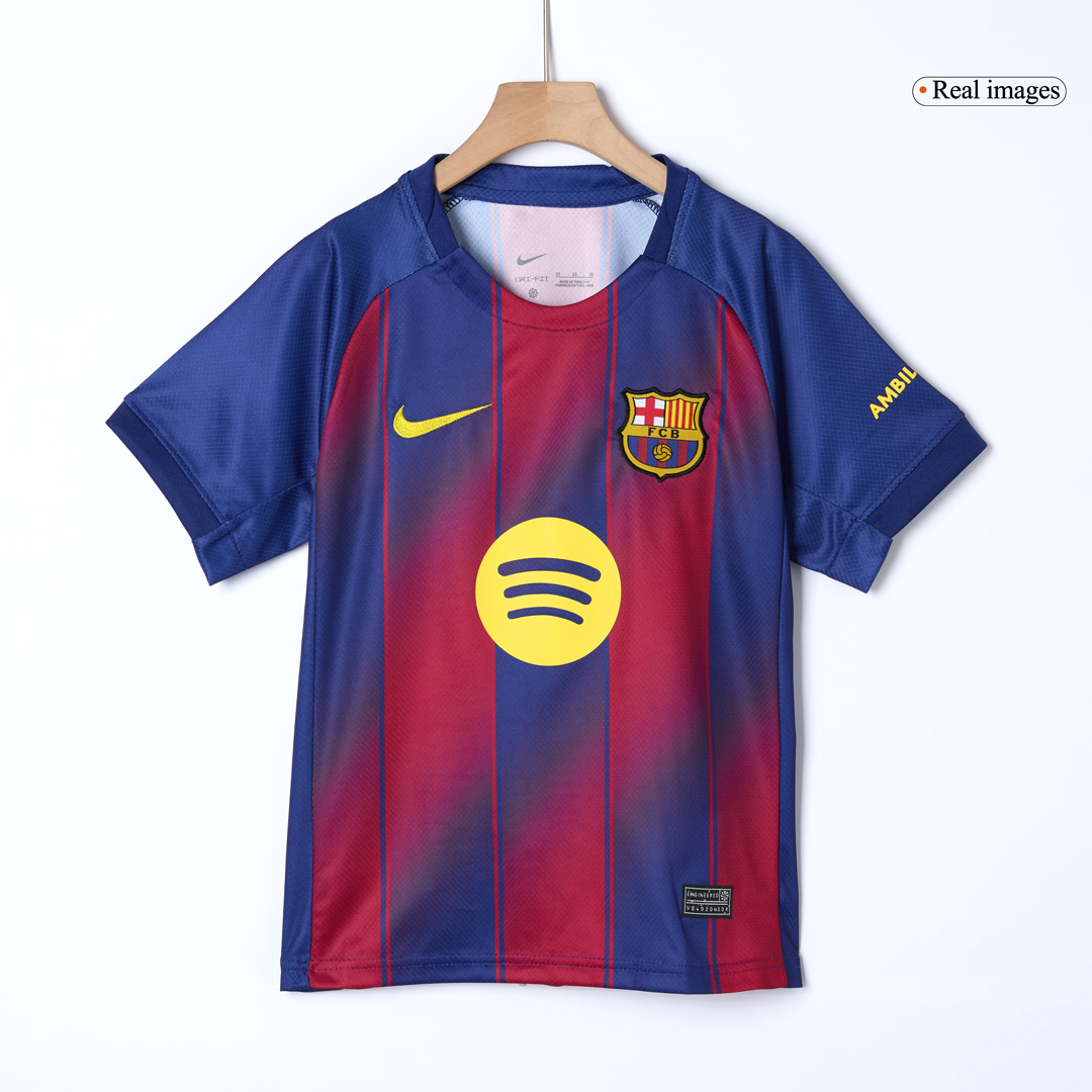 Barcelona Home Soccer Jersey Kit 2025/26 Kids(Jersey+Shorts)