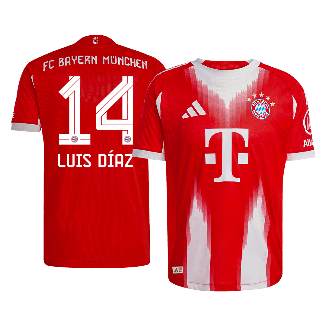 Bayern Munich LUIS DÍAZ #14 Home Soccer Jersey Authentic 2025/26