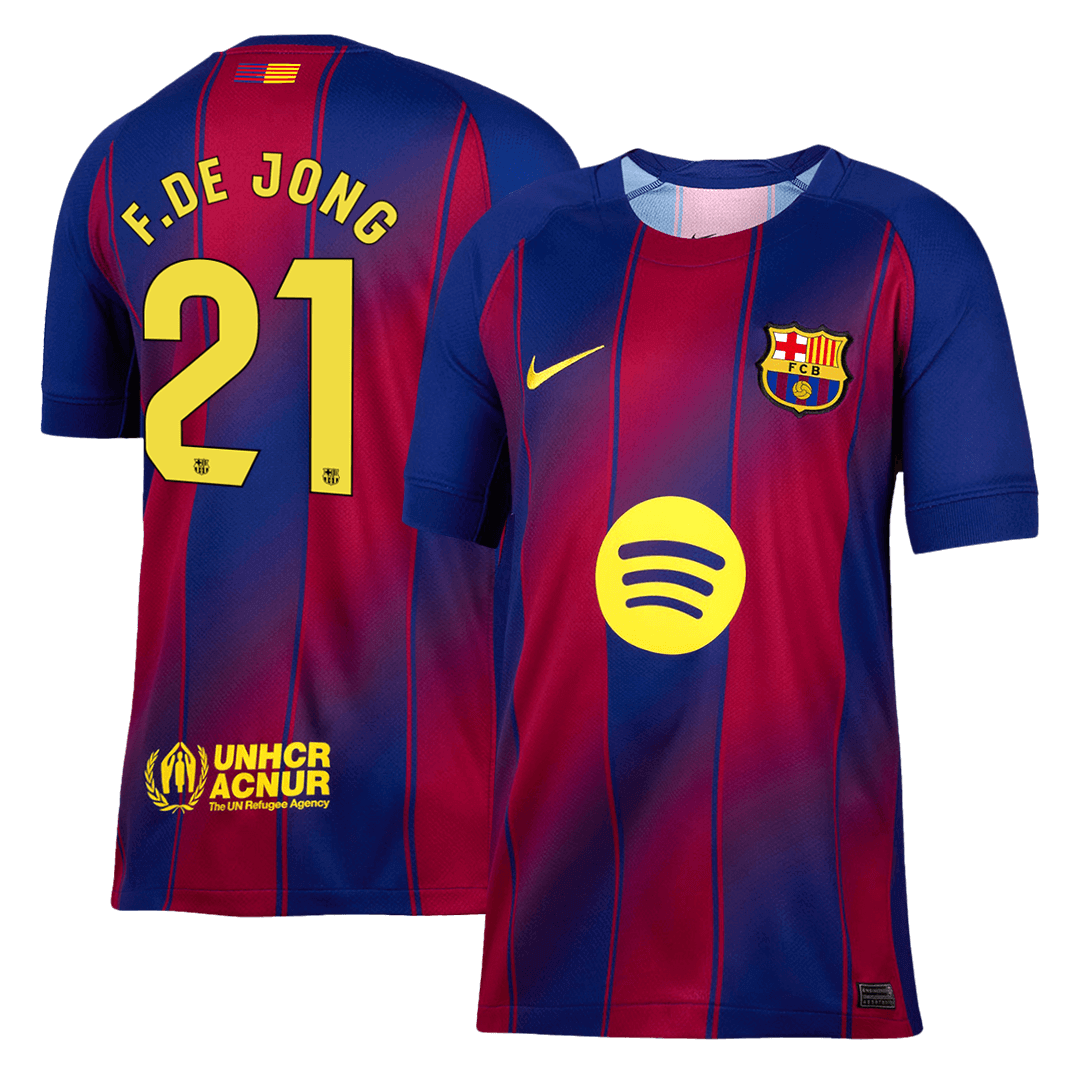 Barcelona F.DE JONG #21 Home Soccer Jersey 2025/26