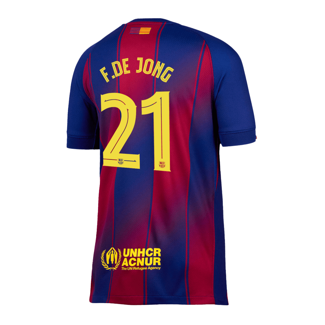 Barcelona F.DE JONG #21 Home Soccer Jersey 2025/26 - UCL Edition