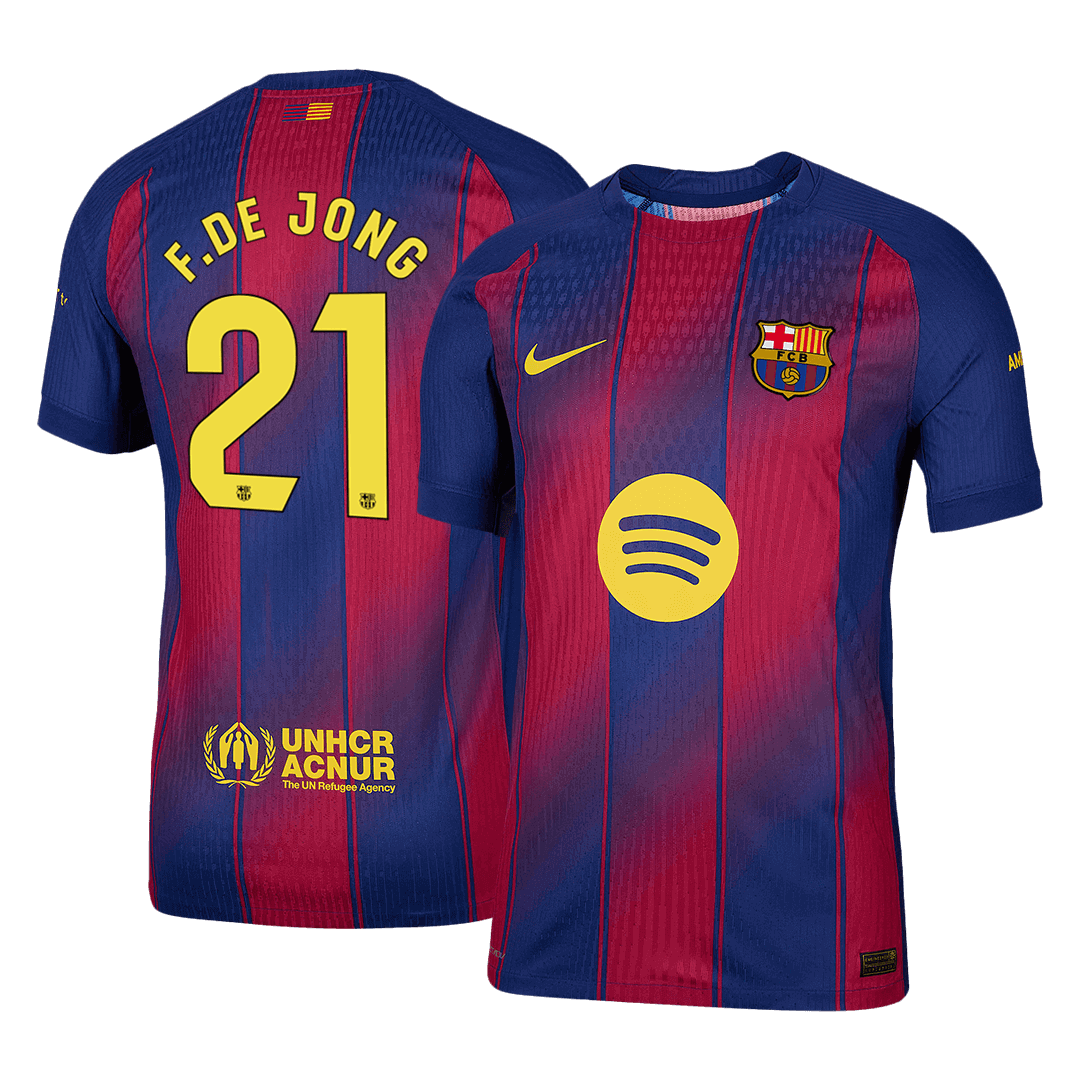 Barcelona F.DE JONG #21 Home Soccer Jersey Authentic 2025/26