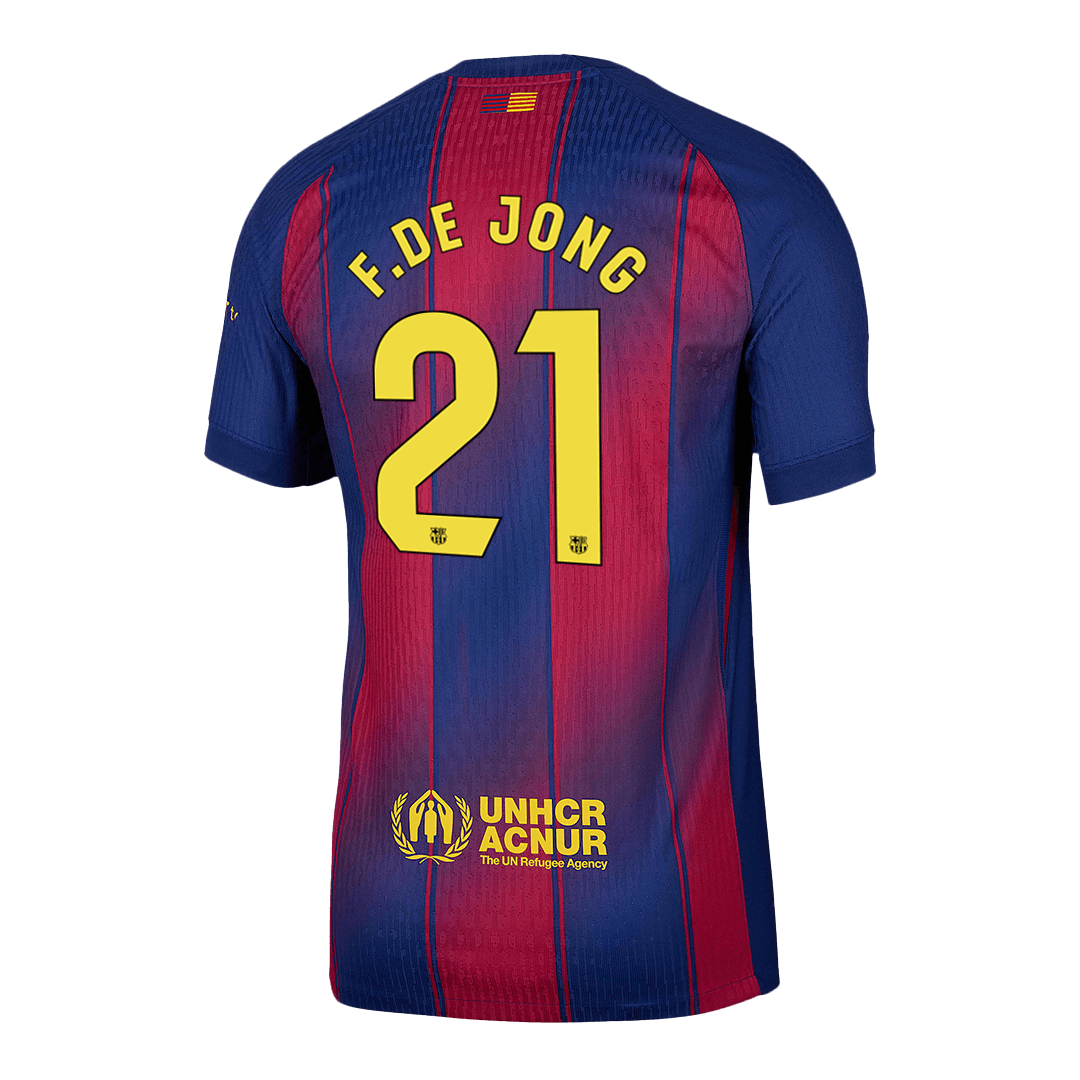 Barcelona F.DE JONG #21 Home Soccer Jersey Authentic 2025/26