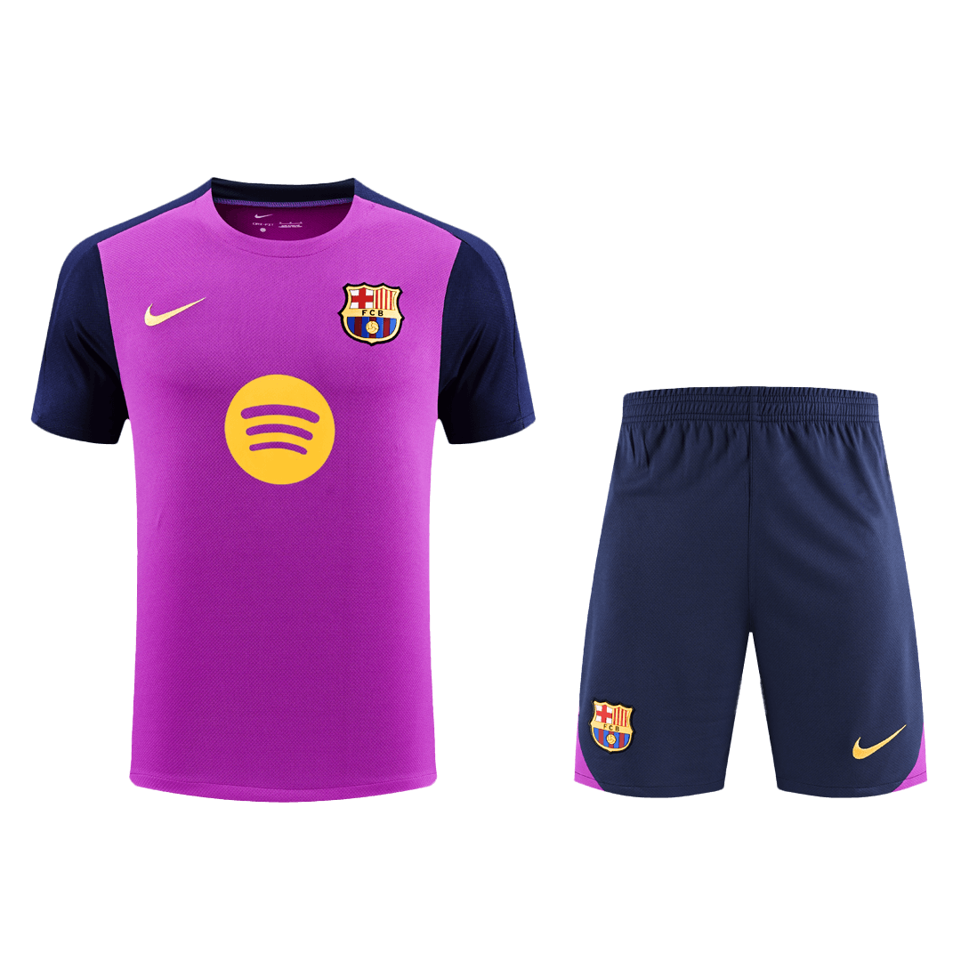 Barcelona Pre-Match Training Soccer Jersey Kit 2025/26 (Jersey+Shorts)