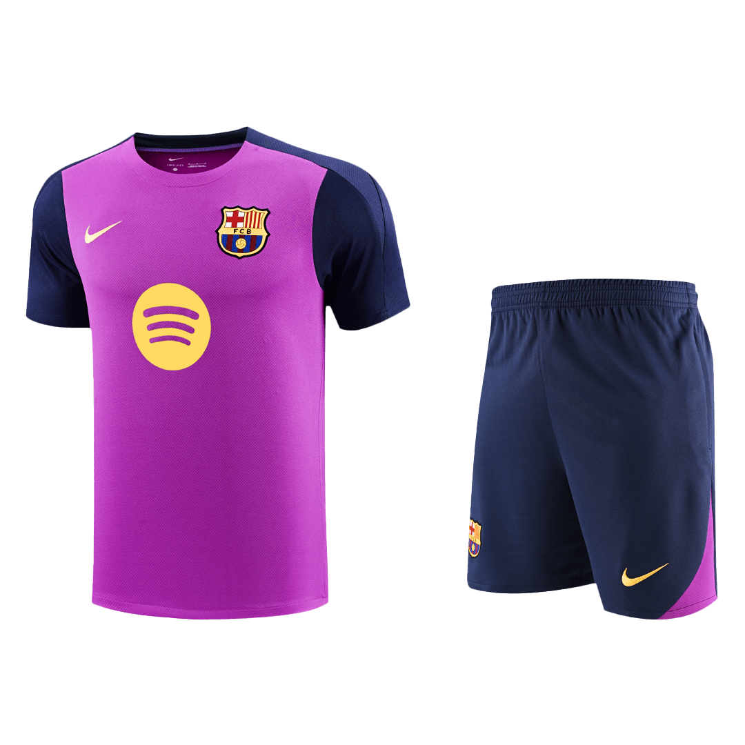 Barcelona Pre-Match Training Soccer Jersey Kit 2025/26 (Jersey+Shorts)