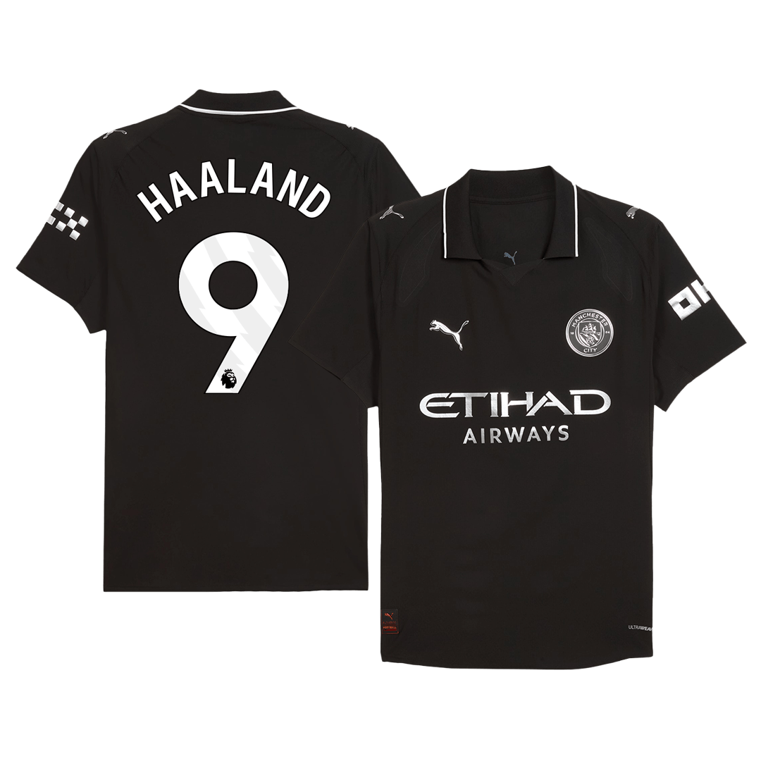 Manchester City HAALAND #9 Away Soccer Jersey Authentic 2025/26