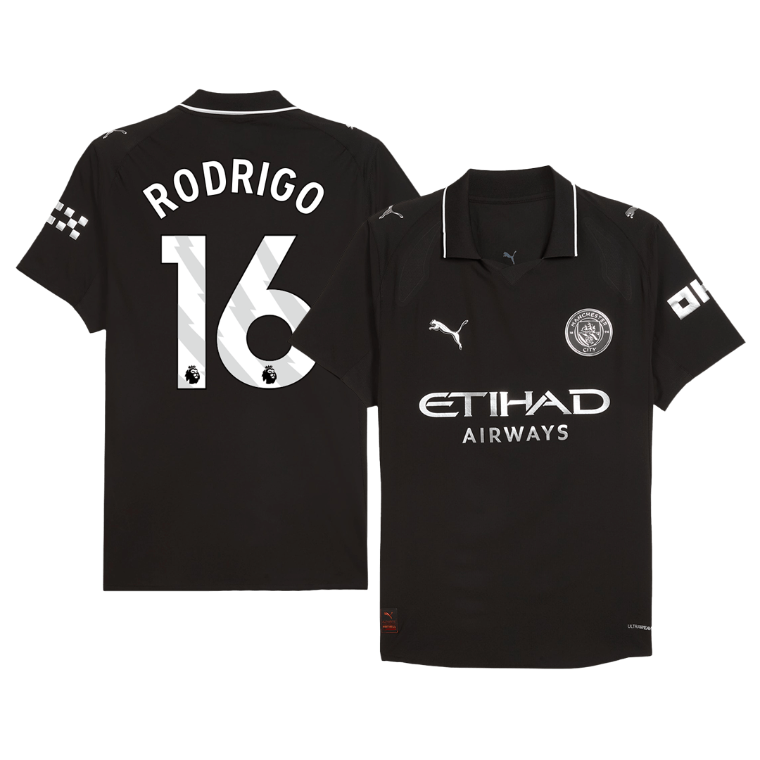 Manchester City RODRIGO #16 Away Jersey Authentic 2025/26