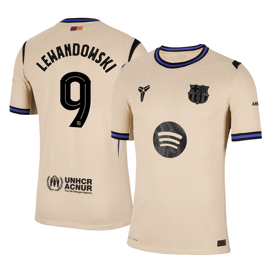 Barcelona LEWANDOWSKI #9 Away Soccer Jersey Authentic 2025/26 - UCL Edition