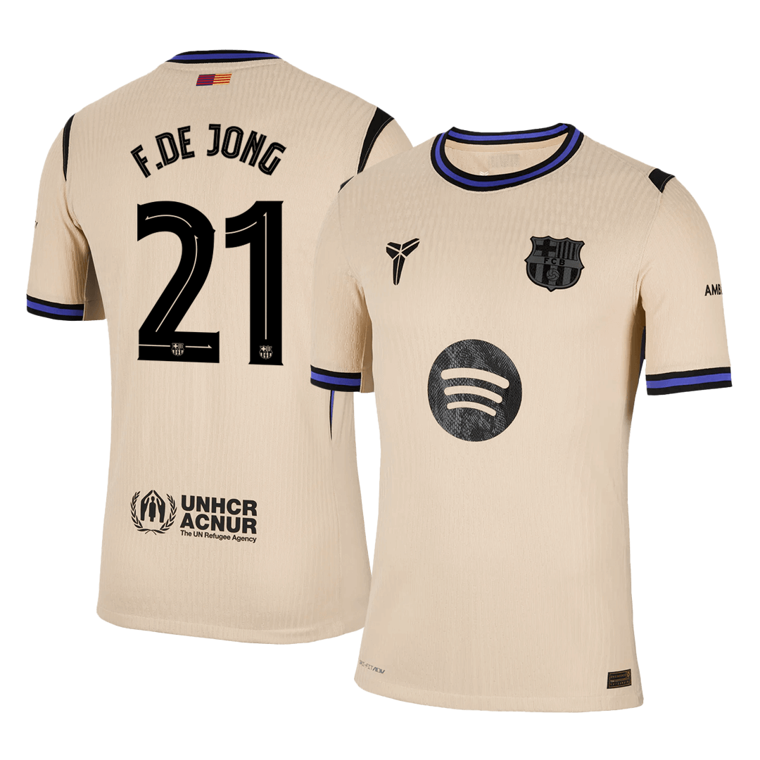 Barcelona F.DE JONG #21 Away Soccer Jersey Authentic 2025/26 - UCL Edition