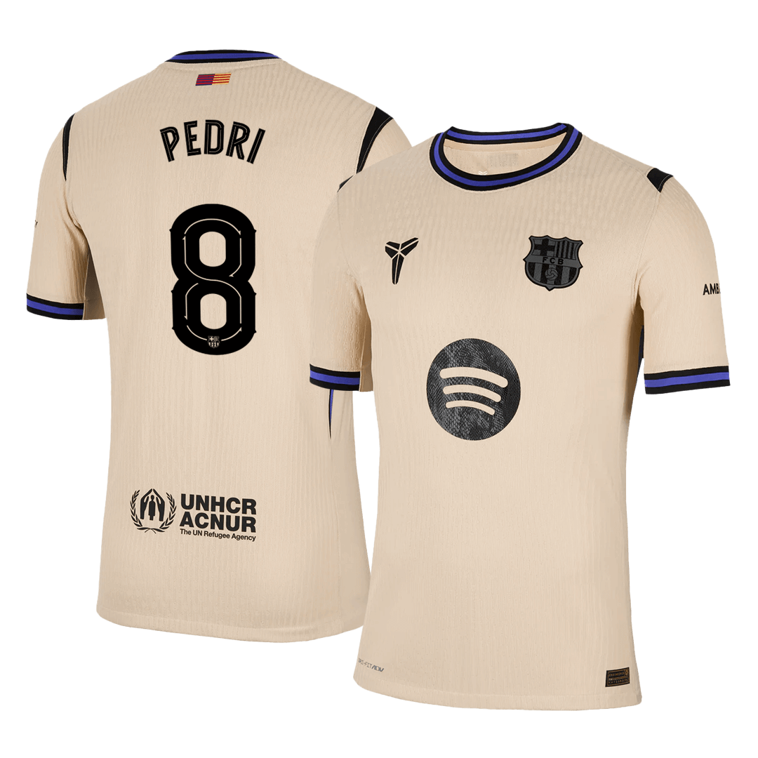 Barcelona PEDRI #8 Away Soccer Jersey Authentic 2025/26 - UCL Edition