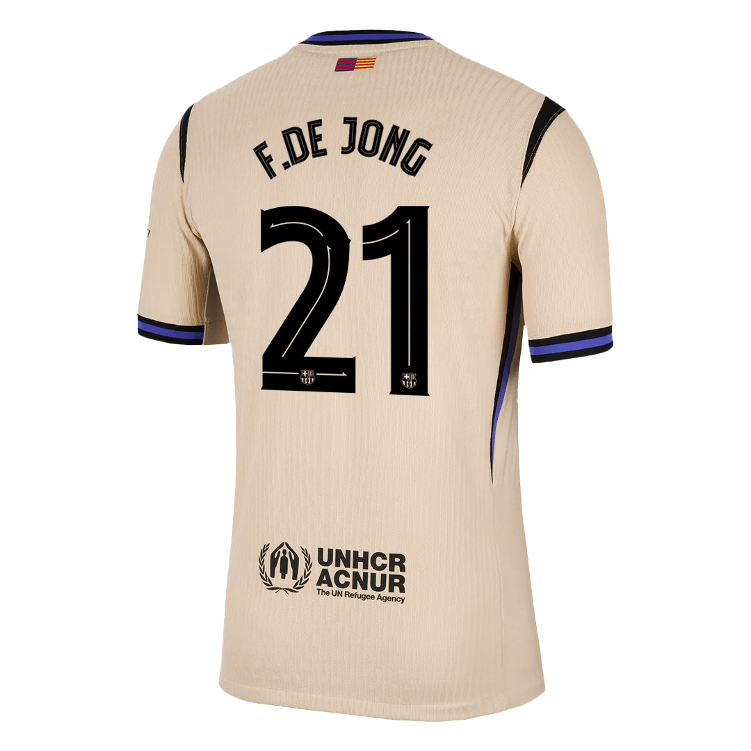 Barcelona F.DE JONG #21 Away Soccer Jersey Authentic 2025/26 - UCL Edition