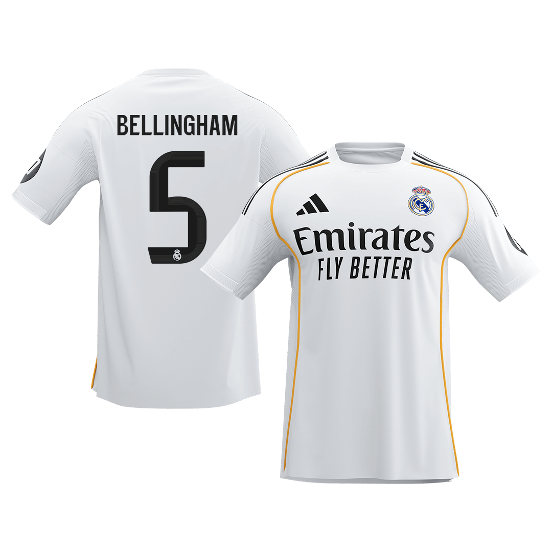 Real Madrid BELLINGHAM #5 Home Soccer Jersey 2025/26