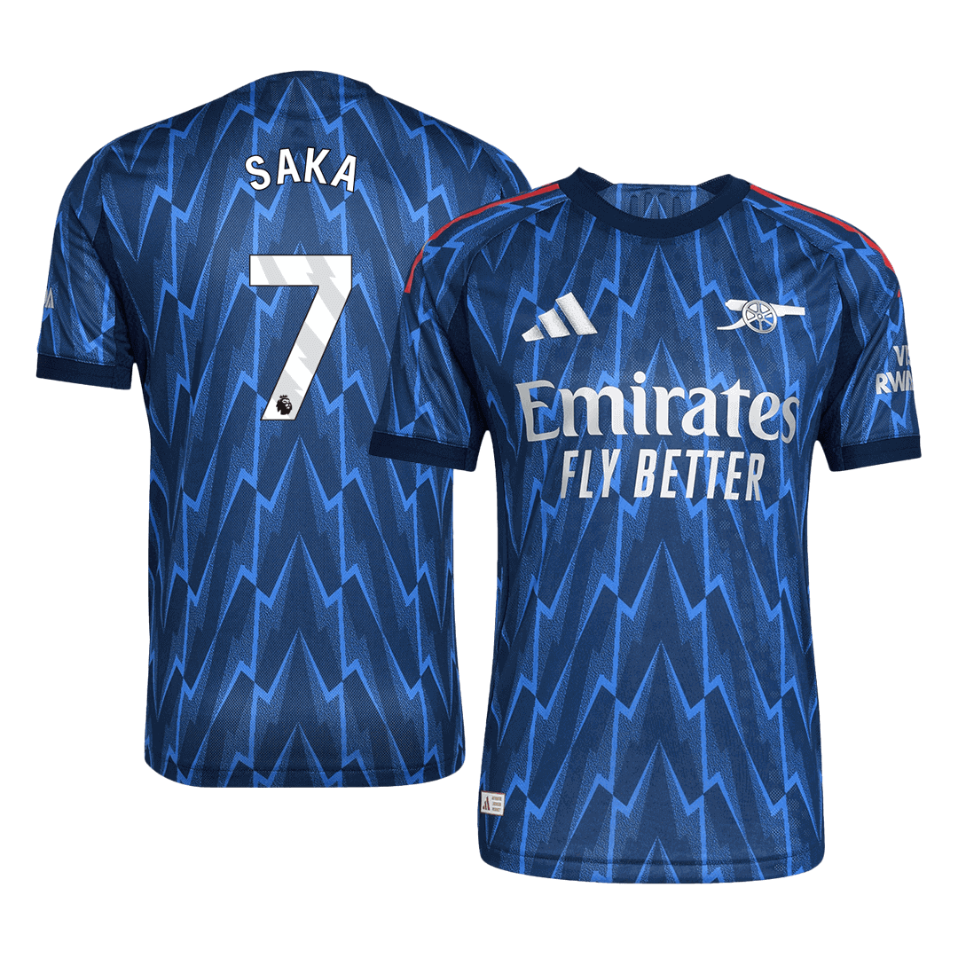 SAKA #7 Authentic Arsenal Away Soccer Jersey 2025/26 Blue