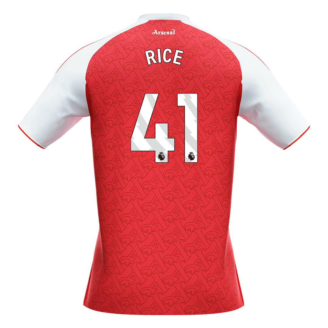 RICE #41 Arsenal Home Soccer Jersey 2025/26 Red