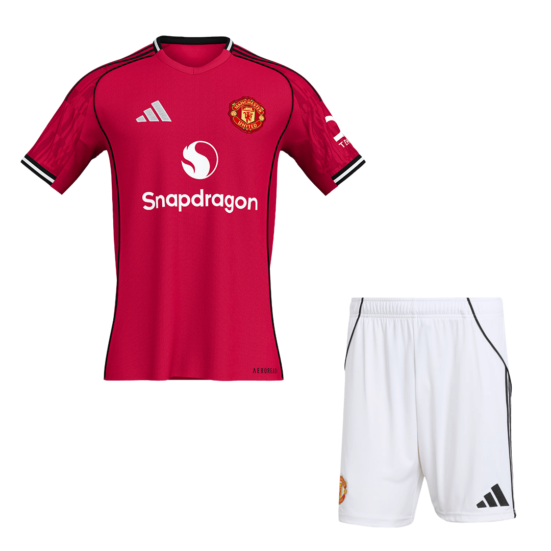 Manchester United Home Soccer Jersey Kit 2025/26 (Jersey+Shorts)