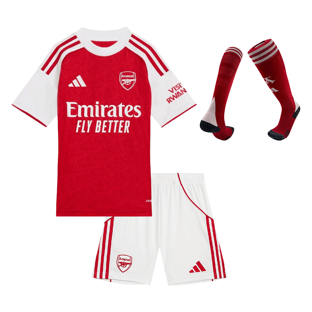 Kid's Arsenal Home Soccer Jersey Kit(Jersey+Shorts) 2025/26 Red