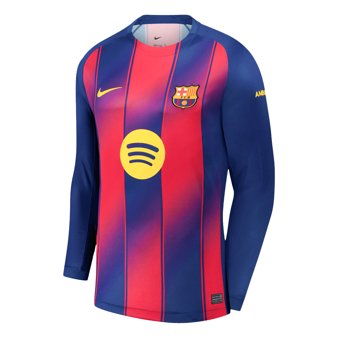 Barcelona Home Soccer Jersey Retro 2025/26 - Long Sleeve