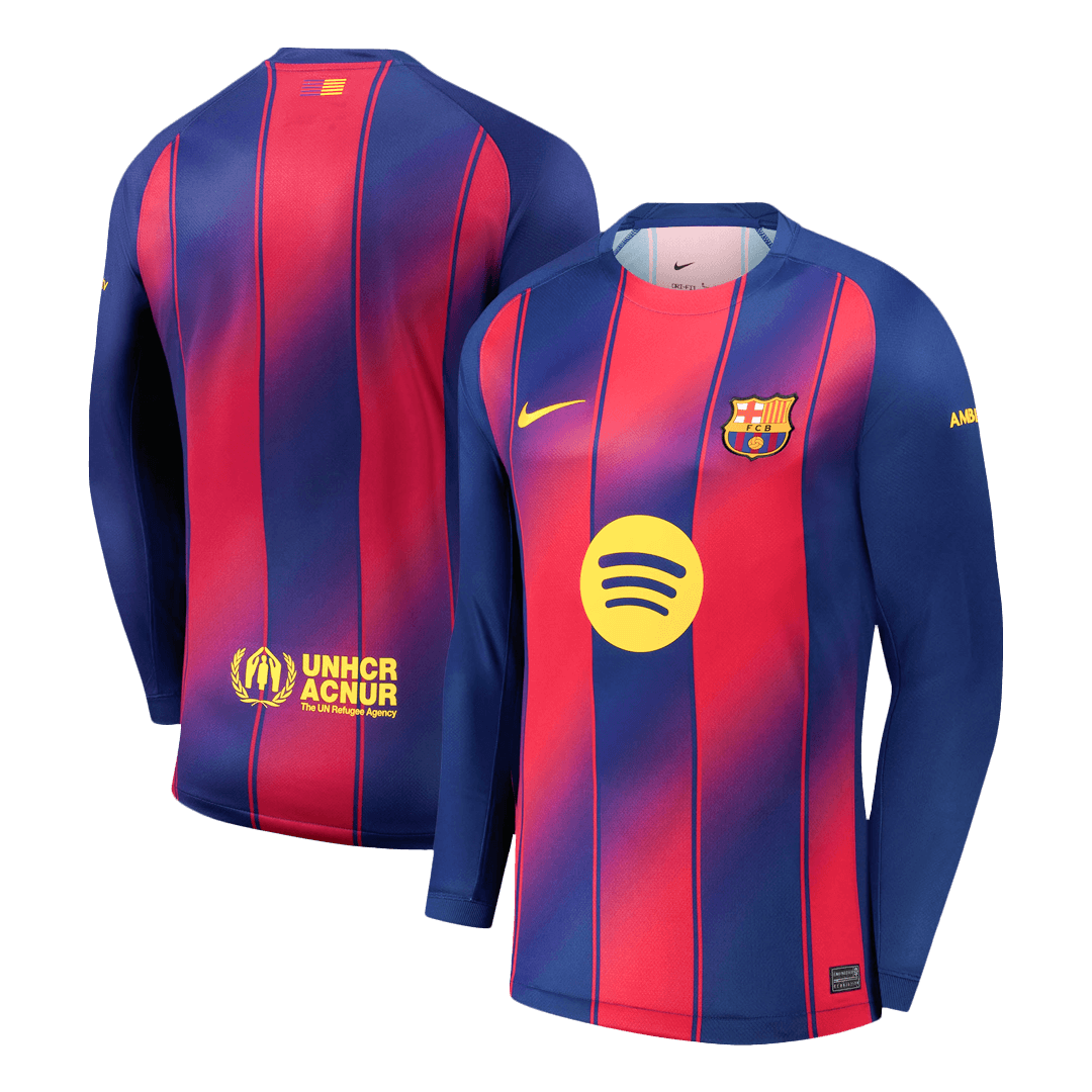 Barcelona Home Soccer Jersey Retro 2025/26 - Long Sleeve