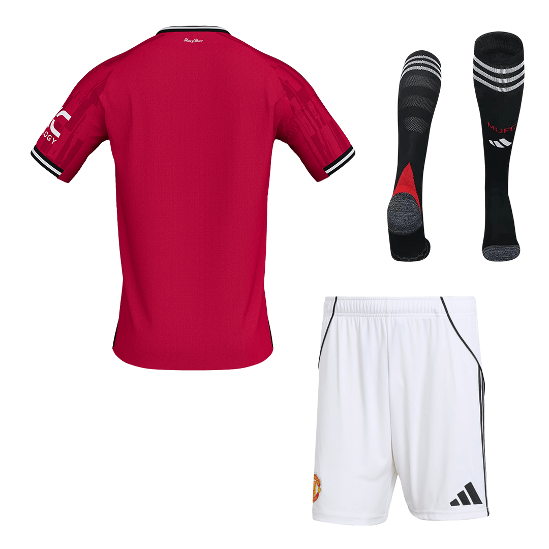 Manchester United Home Soccer Jersey Kit 2025/26