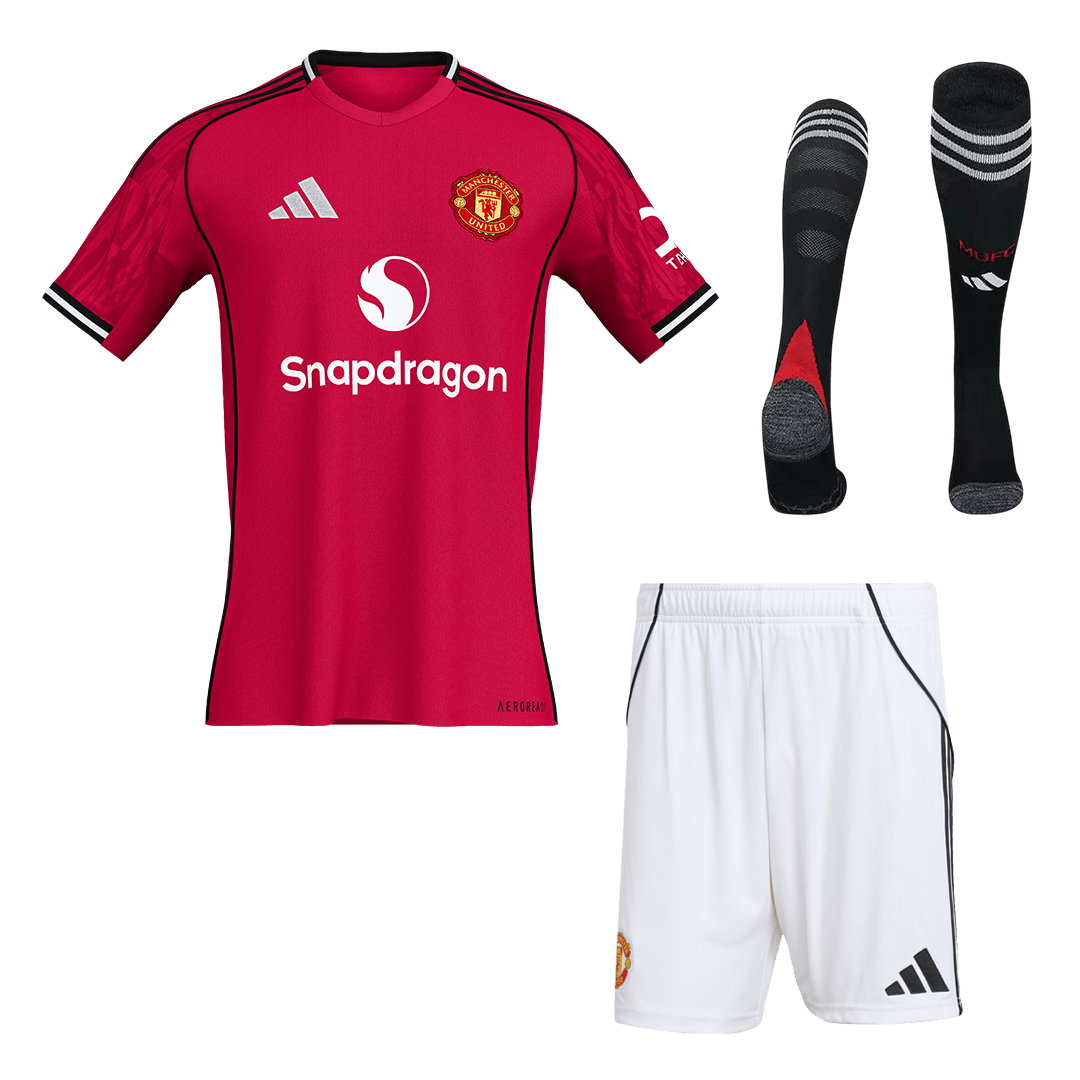 Manchester United Home Soccer Jersey Kit 2025/26