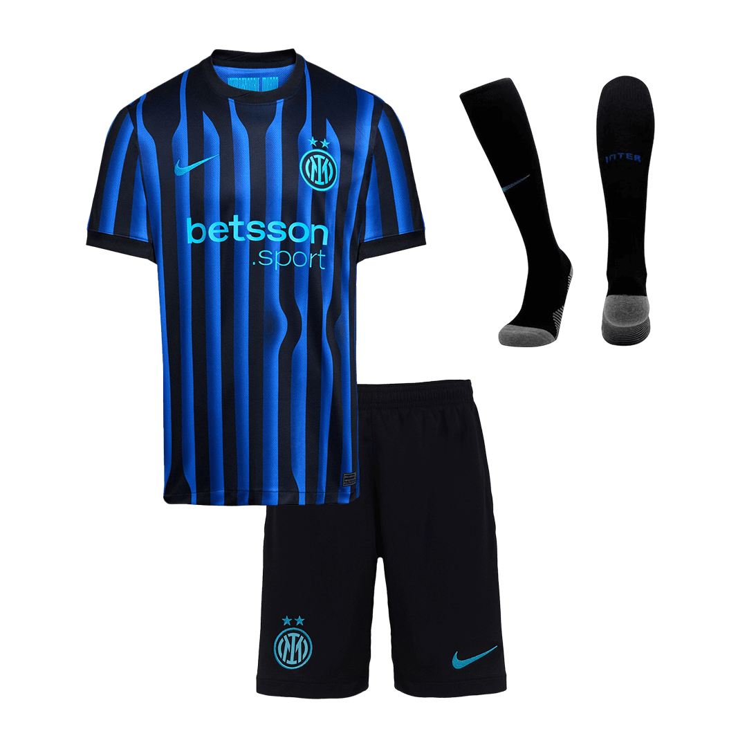 Kid's Inter Milan Home Soccer Jersey Kit(Jersey+Shorts+Socks) 2025/26 Blue&Black