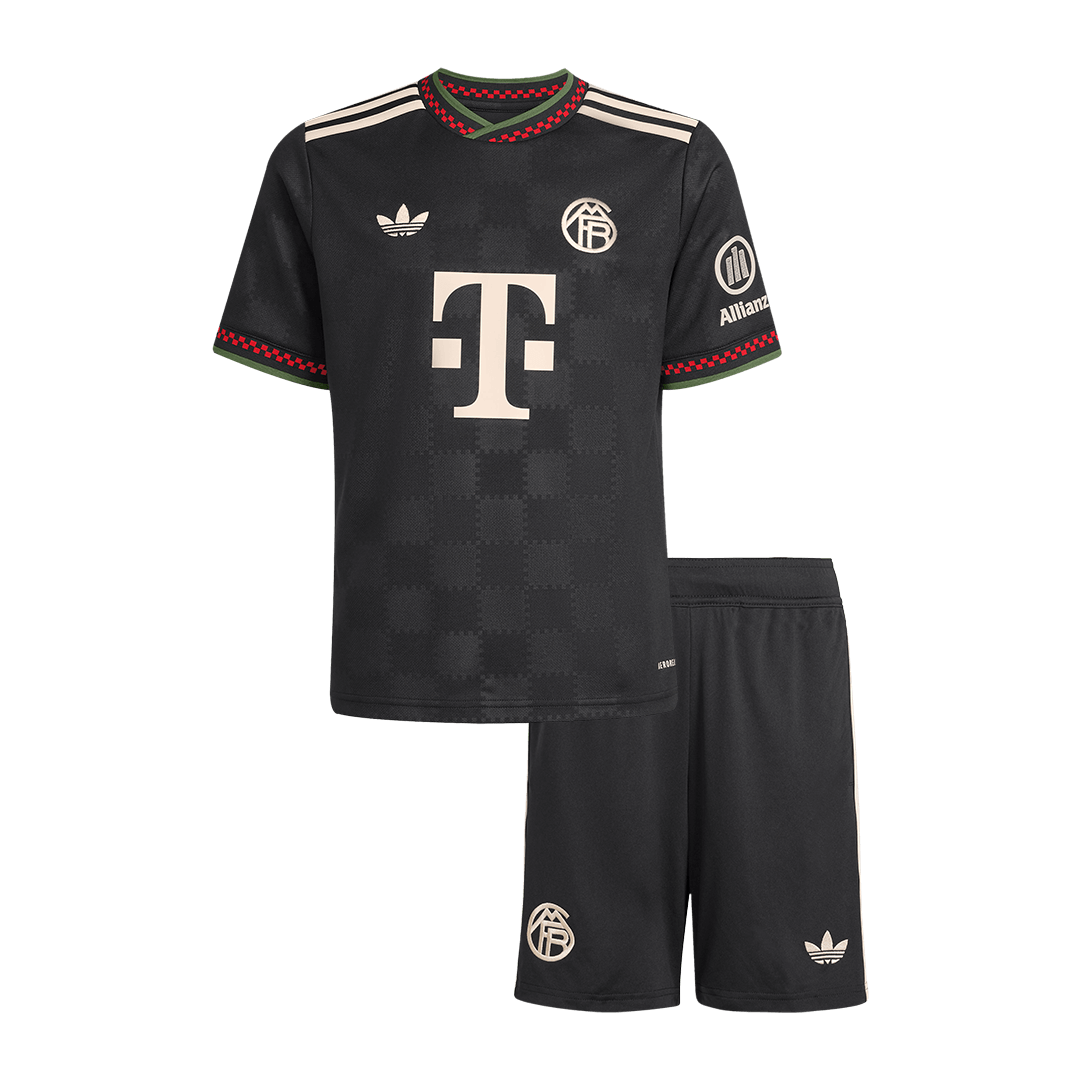 Kid's Bayern Munich Third Away Soccer Jersey Kit(Jersey+Shorts) 25/26 Black