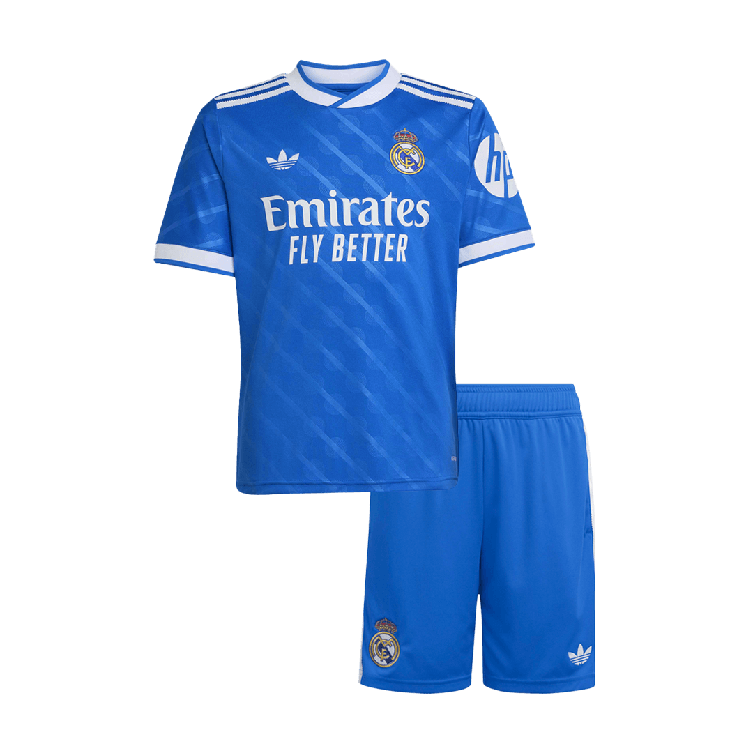 Kid's Real Madrid Third Away Soccer Jersey Kit(Jersey+Shorts) 25/26 Blue