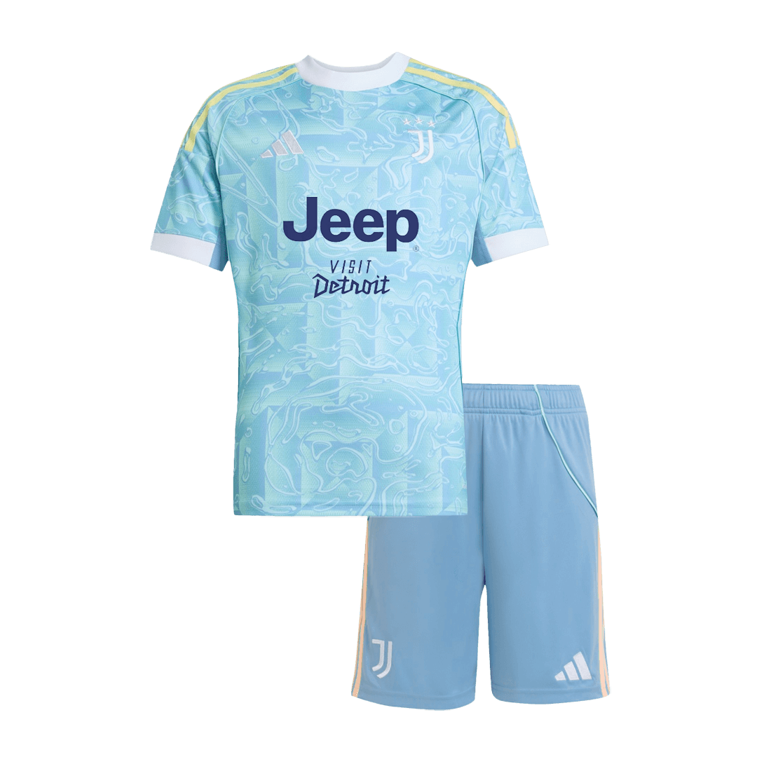 Kid's Juventus Away Soccer Jersey Kit 25/26 Blue