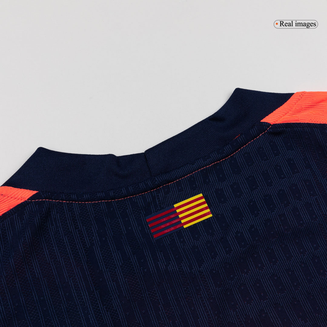 LEWANDOWSKI #9 Authentic Barcelona Third Away Soccer Jersey 25/26 Orange- UCL