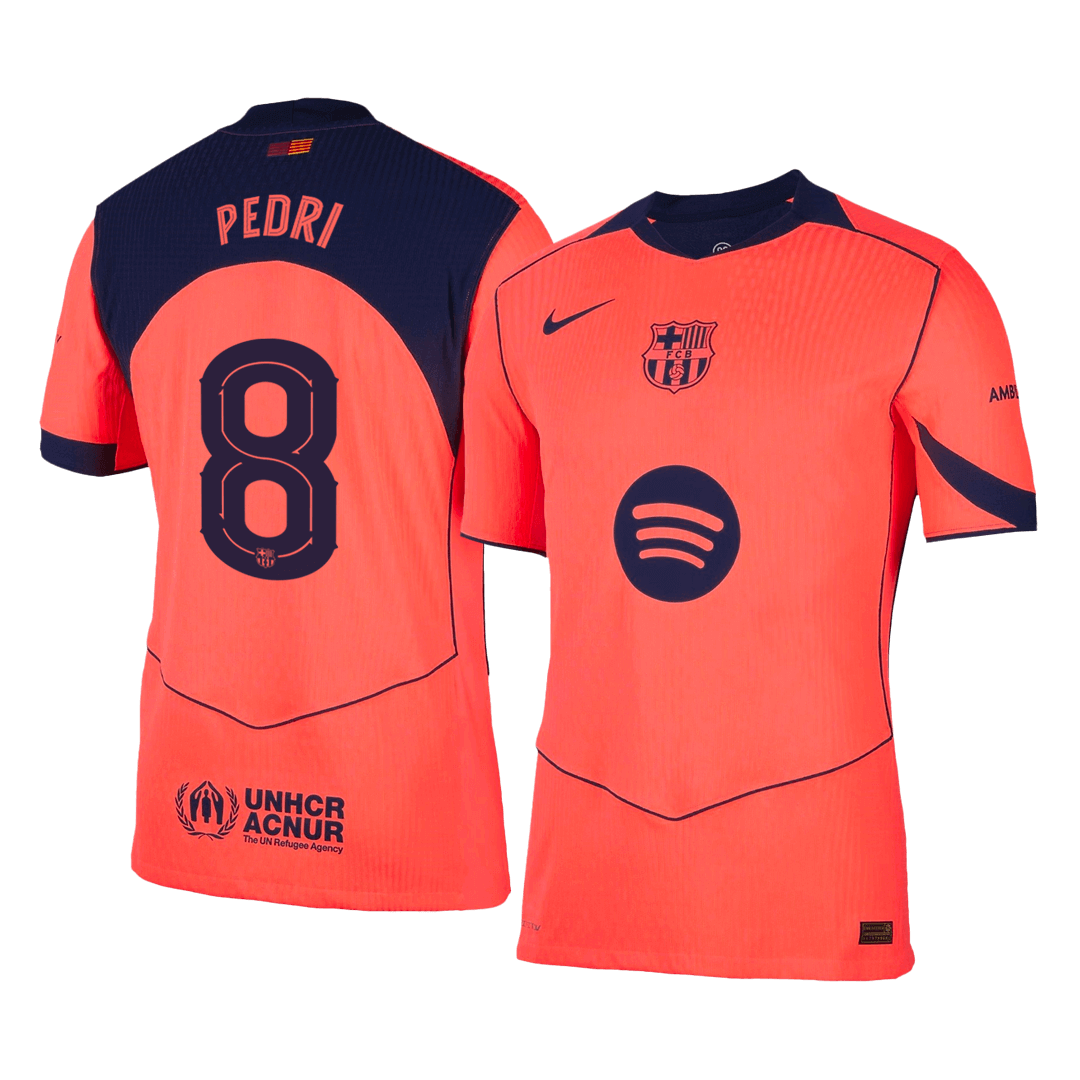 PEDRI #8 Authentic Barcelona Third Away Soccer Jersey 25/26 Orange- UCL