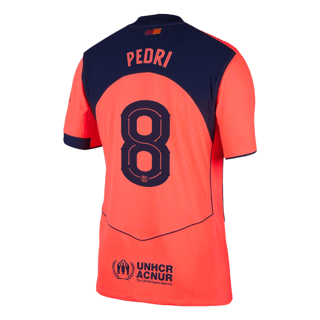PEDRI #8 Authentic Barcelona Third Away Soccer Jersey 25/26 Orange- UCL