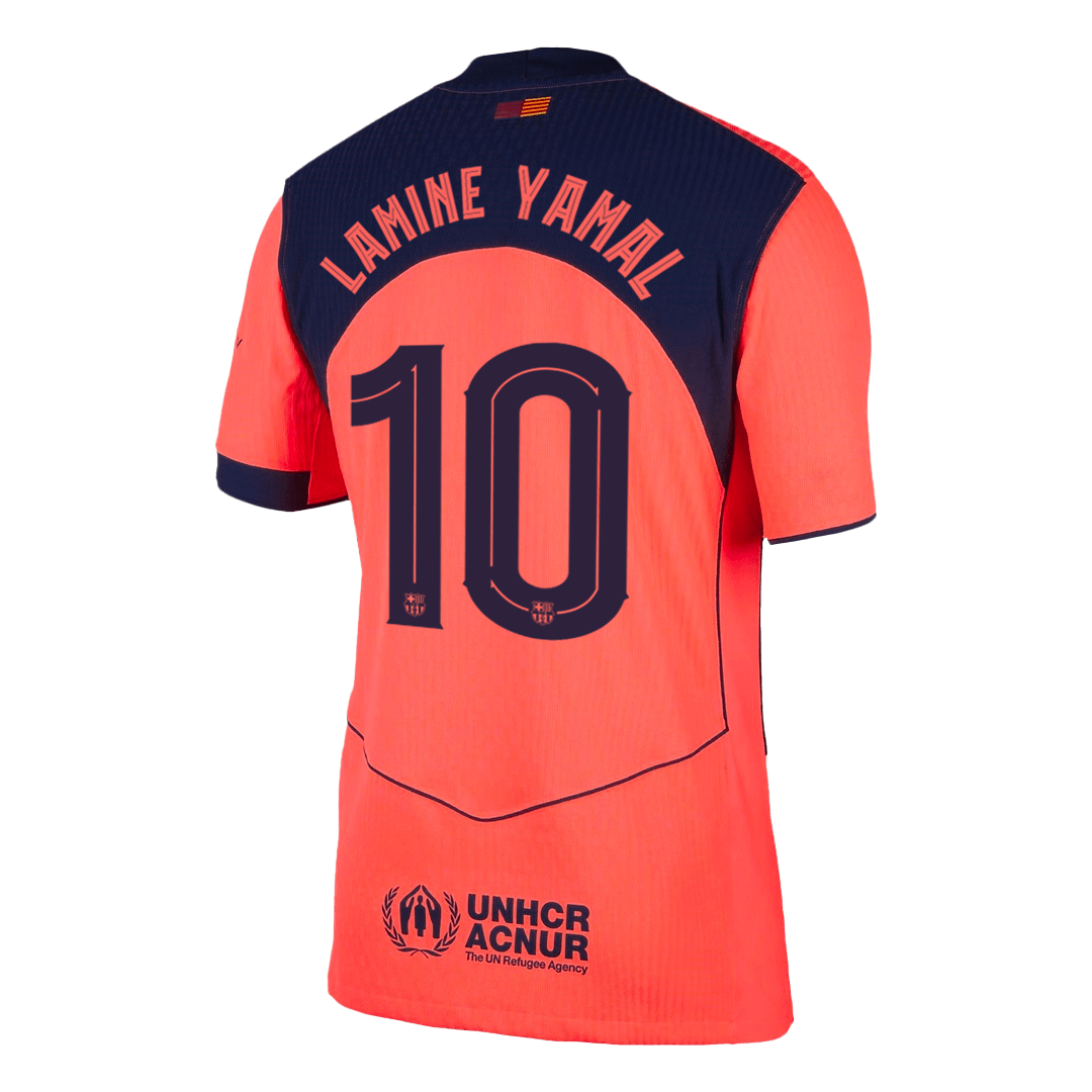 LAMINE YAMAL #10 Authentic Barcelona Third Away Soccer Jersey 25/26 Orange- UCL