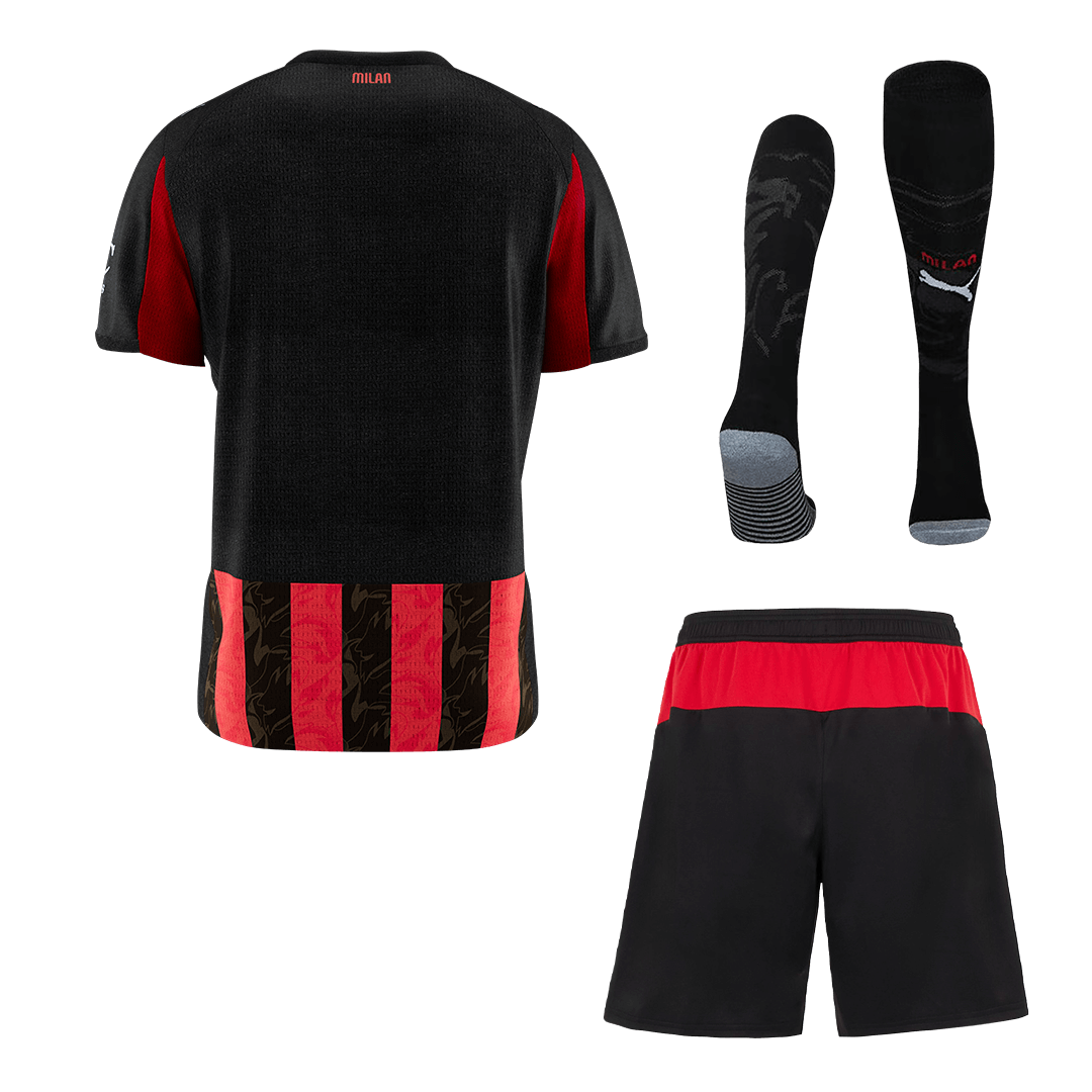 AC Milan Home Soccer Jersey Kit(Jersey+Shorts+Socks) 2025/26 Red&Black