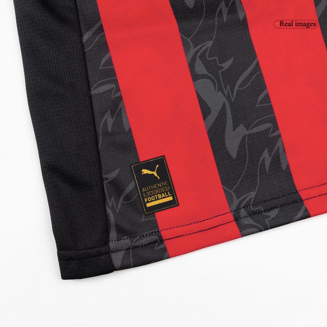 AC Milan Home Soccer Jersey Kit(Jersey+Shorts+Socks) 2025/26 Red&Black