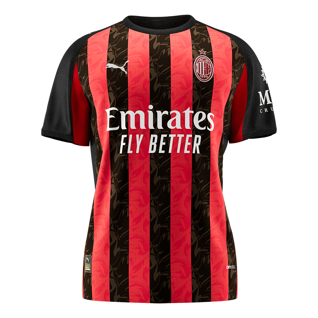 AC Milan Home Soccer Jersey Kit(Jersey+Shorts+Socks) 2025/26 Red&Black
